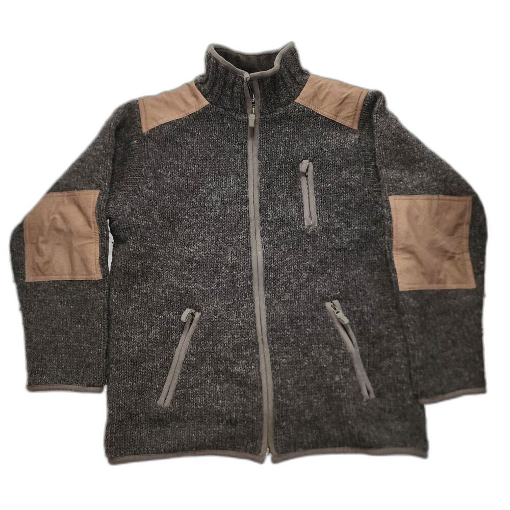 Lost Horizons Handmade in Nepal 100% Wool Zipper Jacket Size M